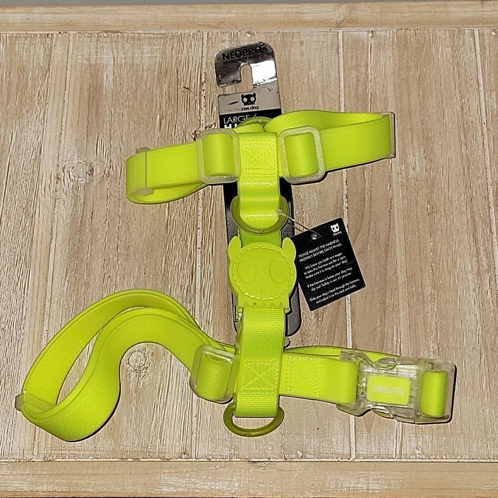 ZEE.DOG NeoPro Lime Dog H-Harness | Weatherproof | Water Resistant Zee Dog